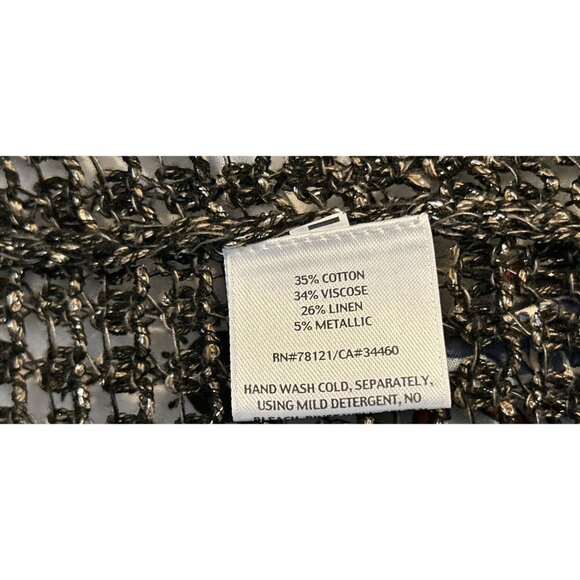 Eileen Fisher Open Knit Metallic Cardigan Sweater Duster Lightweight Long Sleeve - Picture 11 of 11